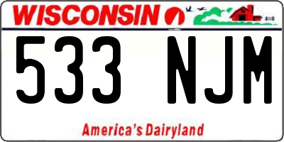 WI license plate 533NJM
