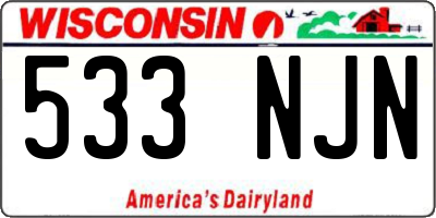WI license plate 533NJN