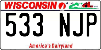 WI license plate 533NJP