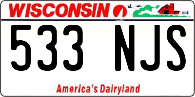 WI license plate 533NJS