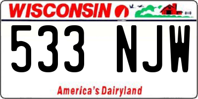 WI license plate 533NJW