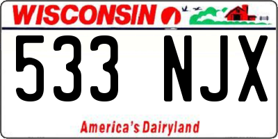 WI license plate 533NJX
