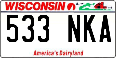 WI license plate 533NKA