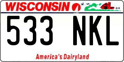 WI license plate 533NKL