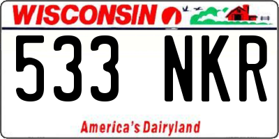 WI license plate 533NKR