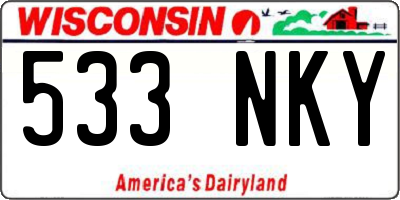 WI license plate 533NKY