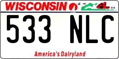 WI license plate 533NLC