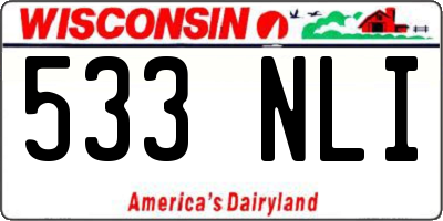 WI license plate 533NLI