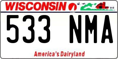WI license plate 533NMA
