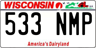 WI license plate 533NMP