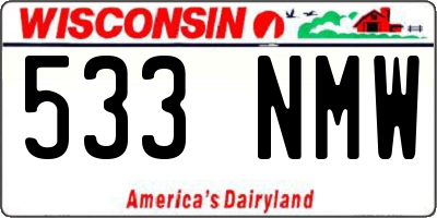 WI license plate 533NMW