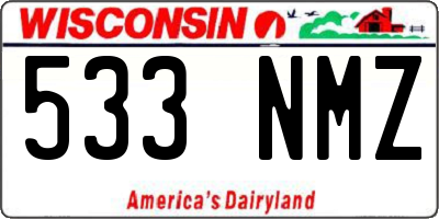 WI license plate 533NMZ