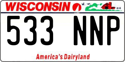 WI license plate 533NNP