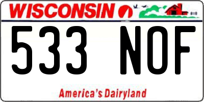 WI license plate 533NOF