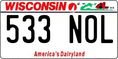 WI license plate 533NOL