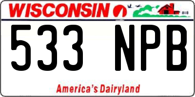 WI license plate 533NPB