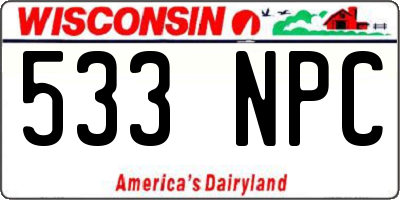 WI license plate 533NPC
