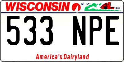 WI license plate 533NPE