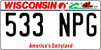 WI license plate 533NPG