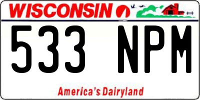 WI license plate 533NPM