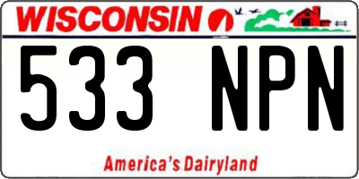 WI license plate 533NPN