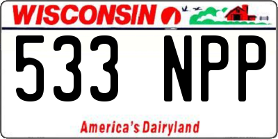 WI license plate 533NPP