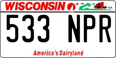 WI license plate 533NPR