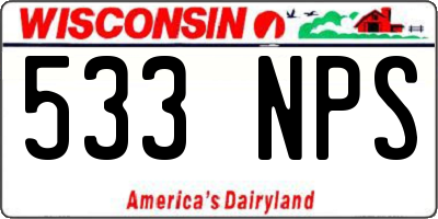 WI license plate 533NPS