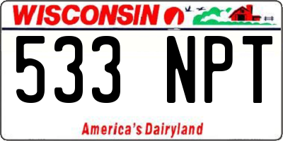 WI license plate 533NPT