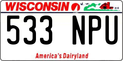 WI license plate 533NPU