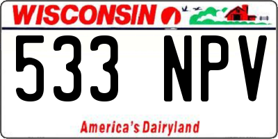 WI license plate 533NPV