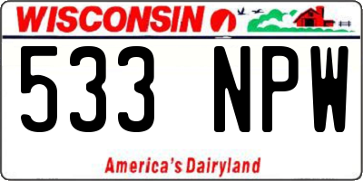WI license plate 533NPW