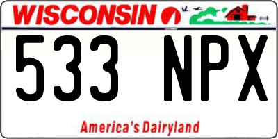 WI license plate 533NPX