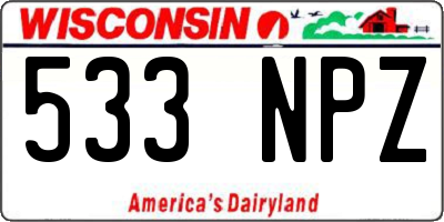 WI license plate 533NPZ