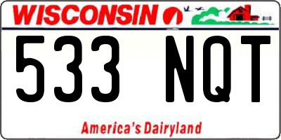 WI license plate 533NQT