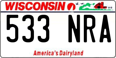 WI license plate 533NRA