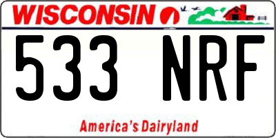 WI license plate 533NRF