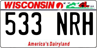 WI license plate 533NRH