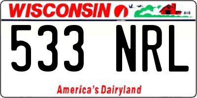 WI license plate 533NRL