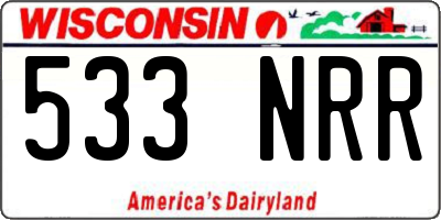 WI license plate 533NRR