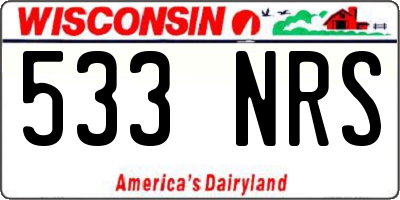 WI license plate 533NRS
