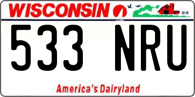 WI license plate 533NRU