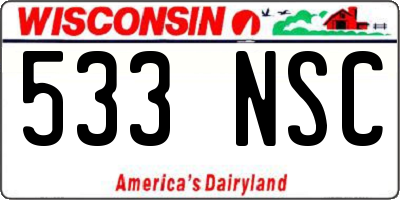 WI license plate 533NSC