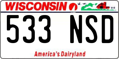 WI license plate 533NSD