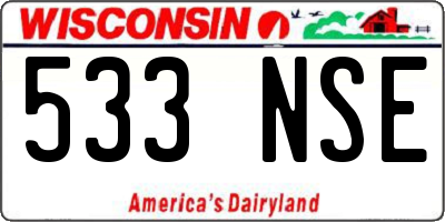 WI license plate 533NSE