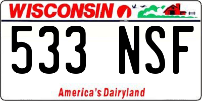WI license plate 533NSF