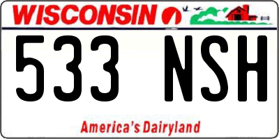 WI license plate 533NSH