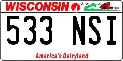 WI license plate 533NSI