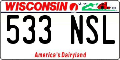 WI license plate 533NSL