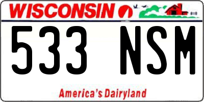 WI license plate 533NSM